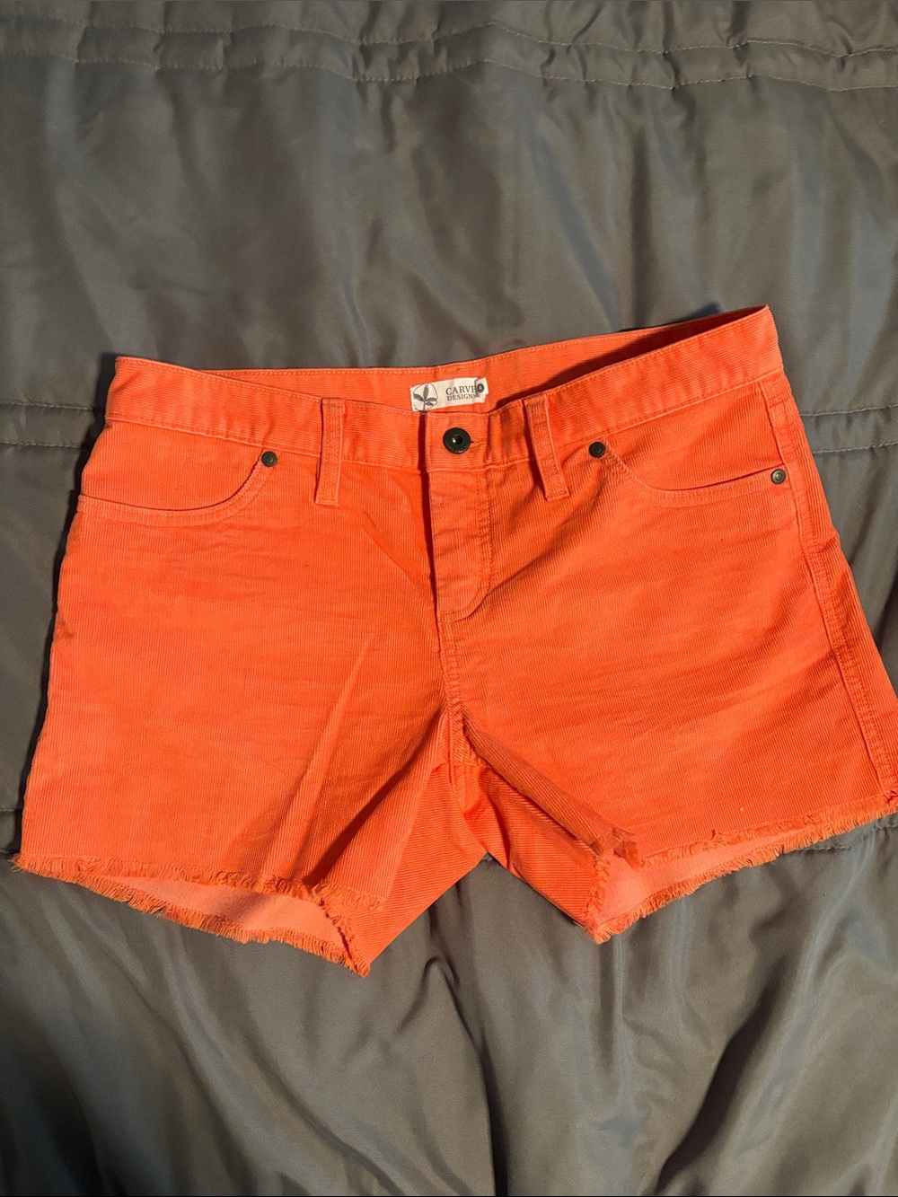 Carve Designs Orange Denim Cutoff Shorts